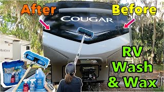 Super Easy Waterless RV WASH & WAX? #rvlife #rvliving