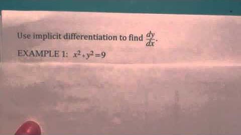 Implicit Differentiation ( 151 3.5)