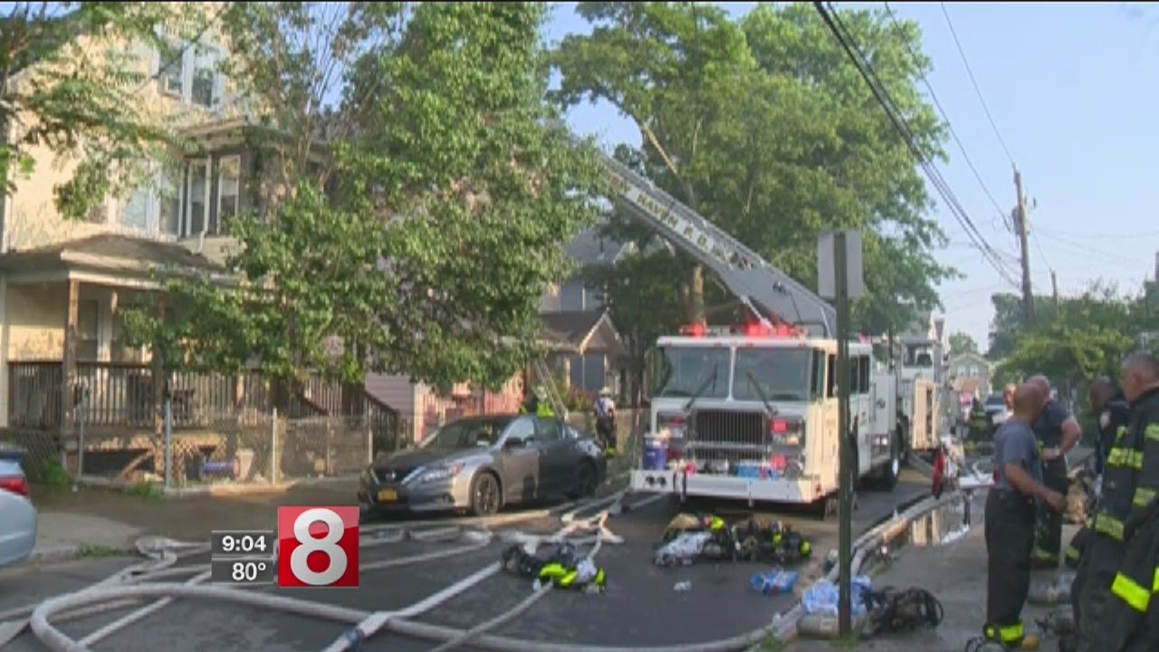 6 firefighters injured, 12 displaced in New Haven fire - YouTube