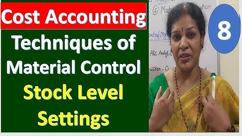 8. Cost Accounting - Techniques of Material Control - Stock Level Settings
