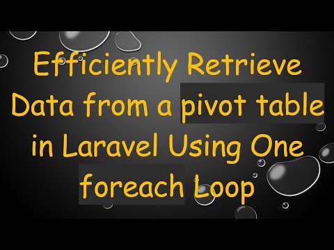 Efficiently Retrieve Data