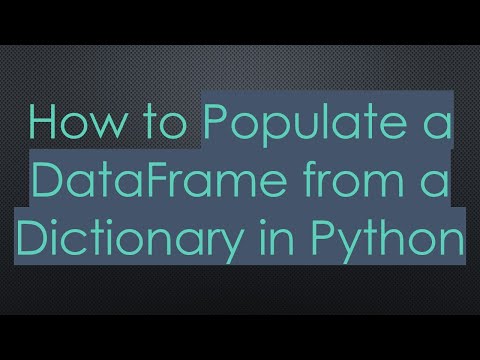 How to Populate