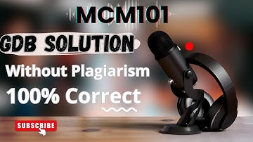 MCM101 GDB solution_2024_Mcm101 GDB solution without plagiarism_100% Correct