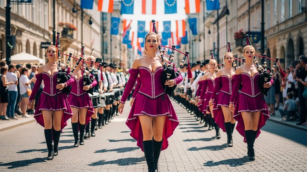 Epic Celtic War Music — Bagpipes & Drums Echo Across Ancient Castles  4K Drone