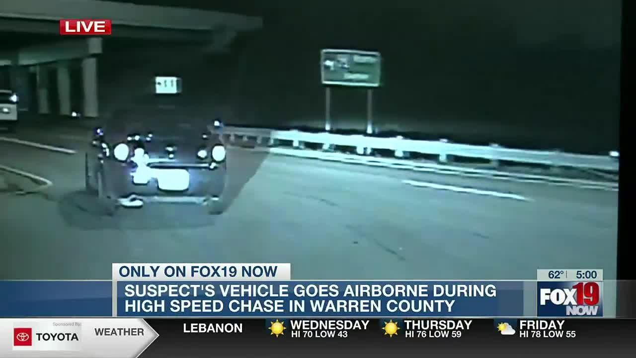 Watch: Car goes airborne during police chase in Warren County - YouTube