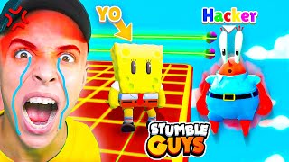 ENCONTRÉ un HACKER con SKIN SECRETA de BOB ESPONJA... 😰 STUMBLE GUYS