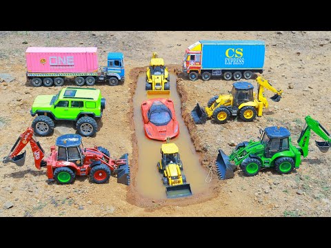 Jcb tractor truck video | Ferrari Car Jcb 3dx Accident ? Jcb loading video | Tata Tipper | UNT Toys