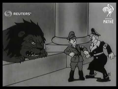 War Cartoon 'Hitler And Ribbentrop Meet The British Lion' 1939