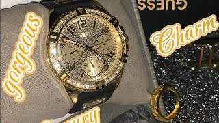 WatcH Here ดูเวลาได้ที่นี่ เรือนที่ 39 นาฬิกาแบนด์ Guess yellow gold diamond รุ่น W1160L1 เลอคาร์