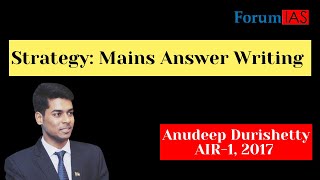Anudeep Durishetty (AIR - 1) | Strategy: Mains Answer Writing