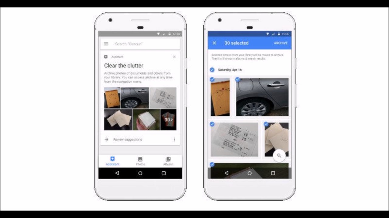 Google Photos suggests to archive photos of receipts, docs