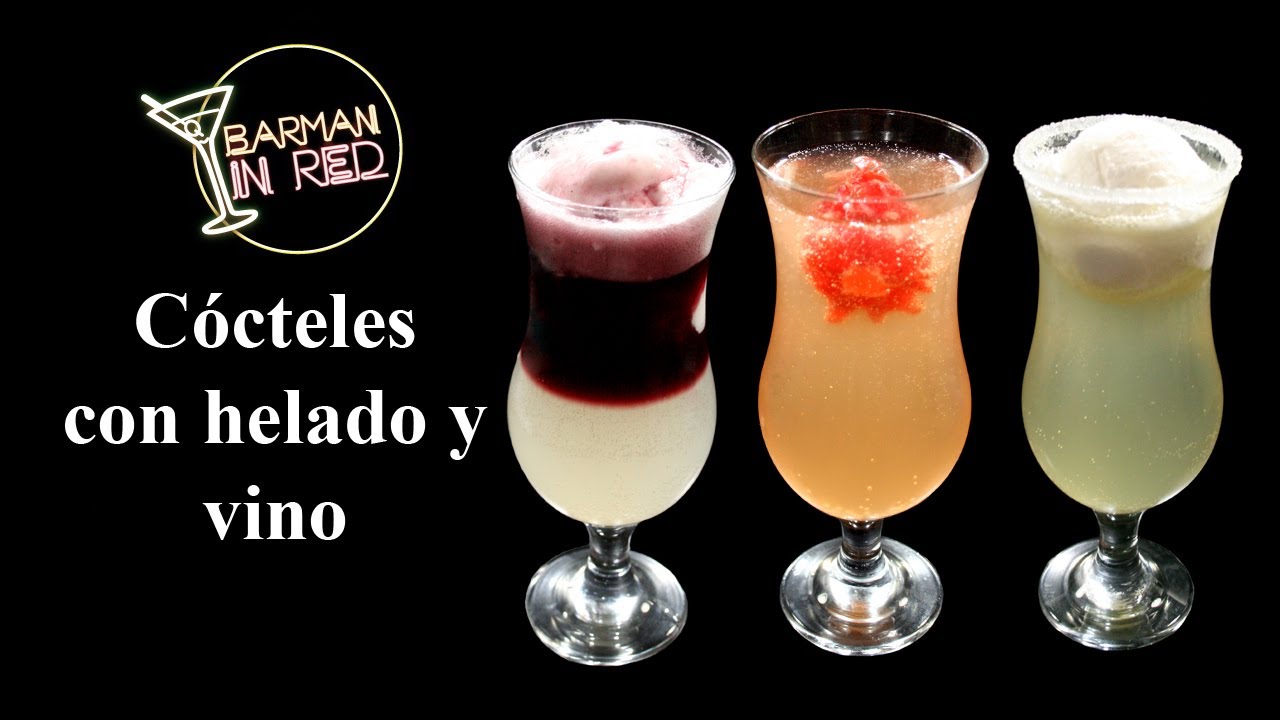 3 CÓCTELES CON HELADO 🍨 y VINO - YouTube