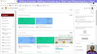 Moodle: Hiding Courses and Starring, Removing from View