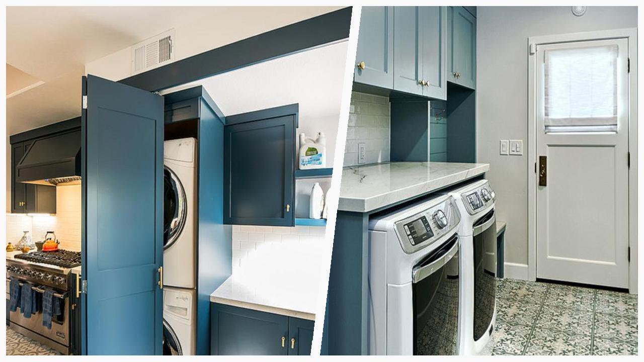 Transform Your Laundry Room with Blue Cabinets | Designer CheatSheet