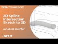 3D Spline Intersection From 2D Sketches in Autodesk Inventor