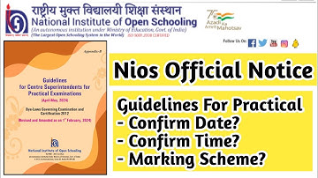 Nios April 2024 Official Notification Practical Examination | Task Is Helping (NIOS) #nios#april #sa