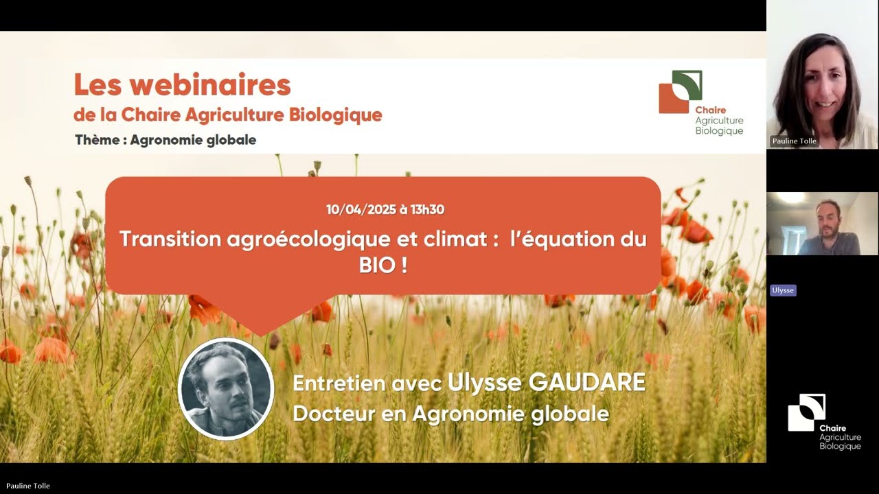 Transition agroécologique et climat : l'équation du BIO - Entretien avec Ulysse Gaudaré