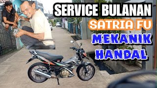 SERVICE MOTOR SATRIA FU DI BENGKEL LANGGANAN | MOTOVLOG INDONESIA