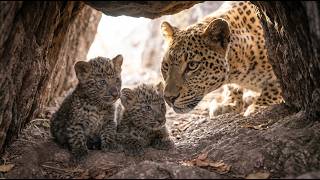 After Giving Birth, a Leopard Mother Must Save Her Cubs Alone | 4K Wildlife Documentary