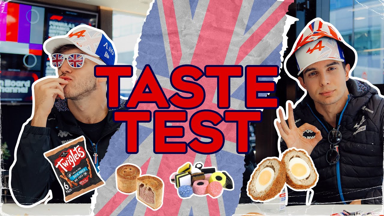 BLIMEY! Pierre Gasly and Esteban Ocon try British food