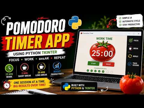 Build a Pomodoro Timer with Python Tkinter 🍅 | Complete Beginner Project