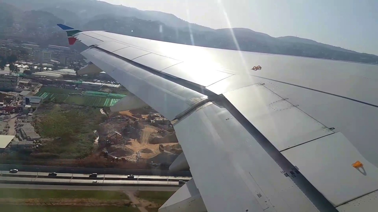 MEA Airlines Beirut taxi and takeoff