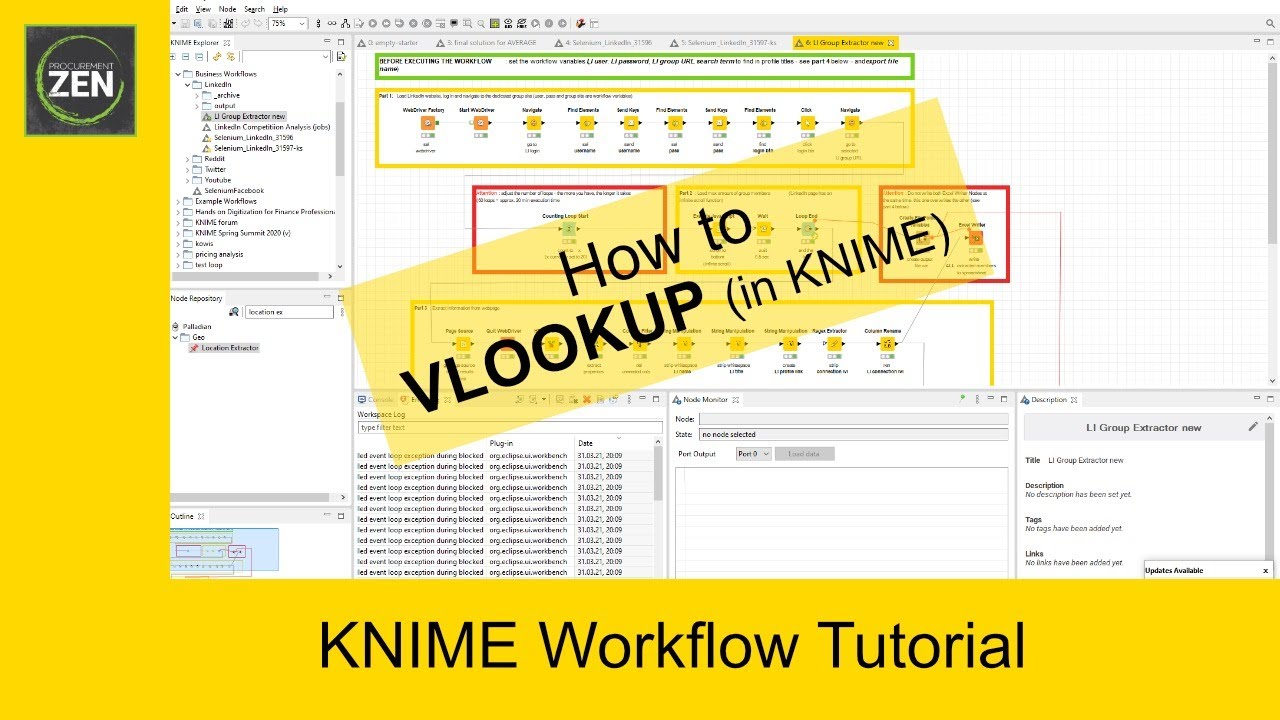 Knime Workflow Tutorial - The daily KNIME - How to VLOOKUP - YouTube