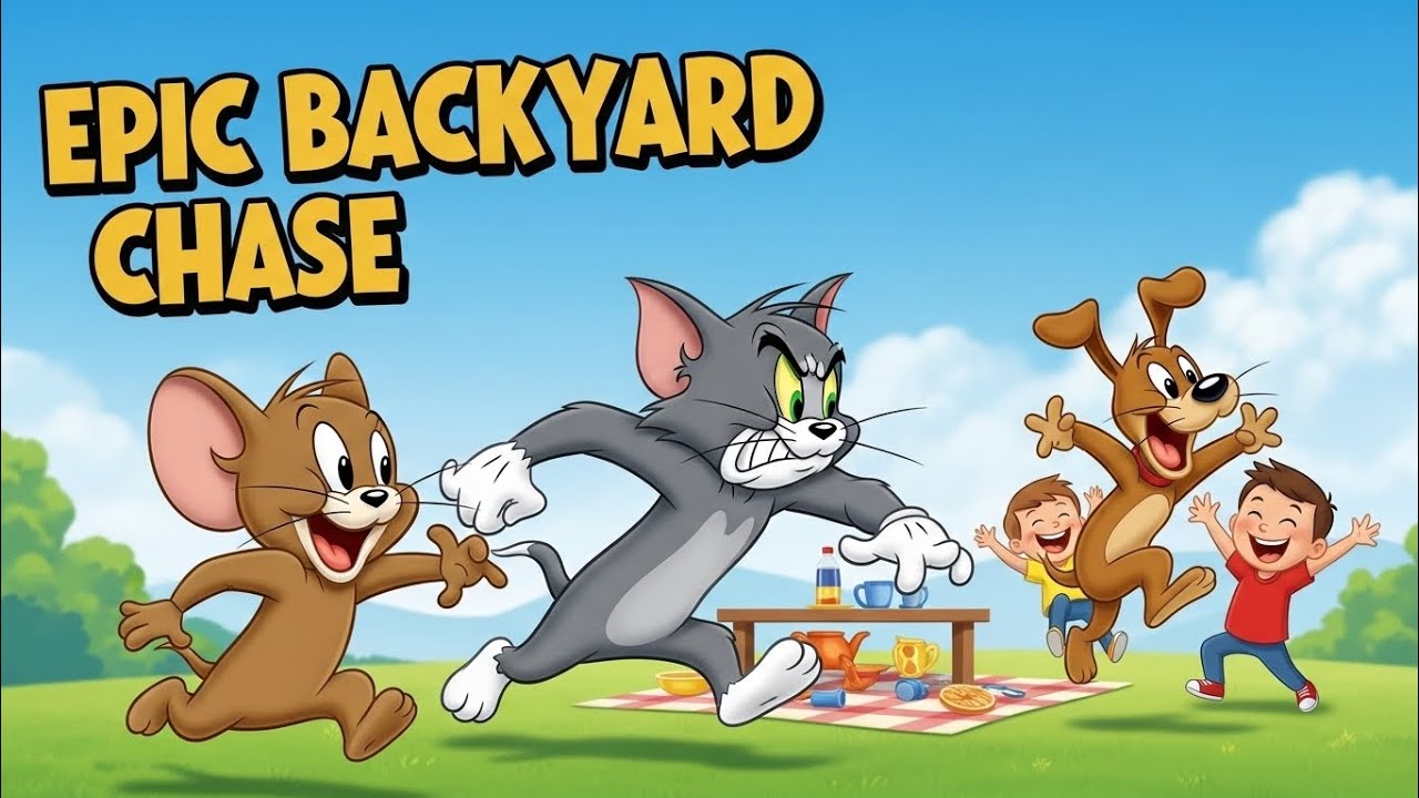 Epic Backyard Chase! Kids, Dog, Cat & Mouse | Classic Cartoon Comedy | Jerry TVT
