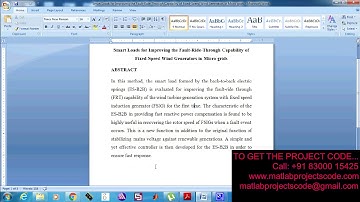 Smart Loads for Improving the Fault Ride Through Capability of Fixed Speed Wind Generators-2019-20