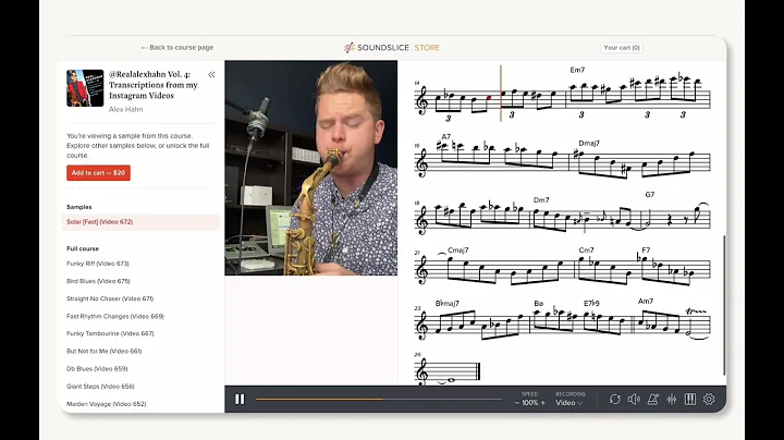Alex Hahn - Solar (Transcription)