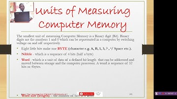 NC Senior One Lesson 43 Measurement of storage capacity