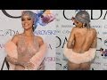 Rihanna Naked Mesh Dress at CFDA Awards 2014