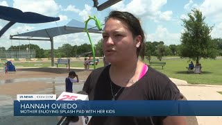 Families take advantage of newly upgraded splash pad in Killeen