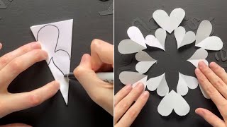 Easy Heart Wreath Paper Snowflake: How to Make a Simple Paper Decoration for the Holidays