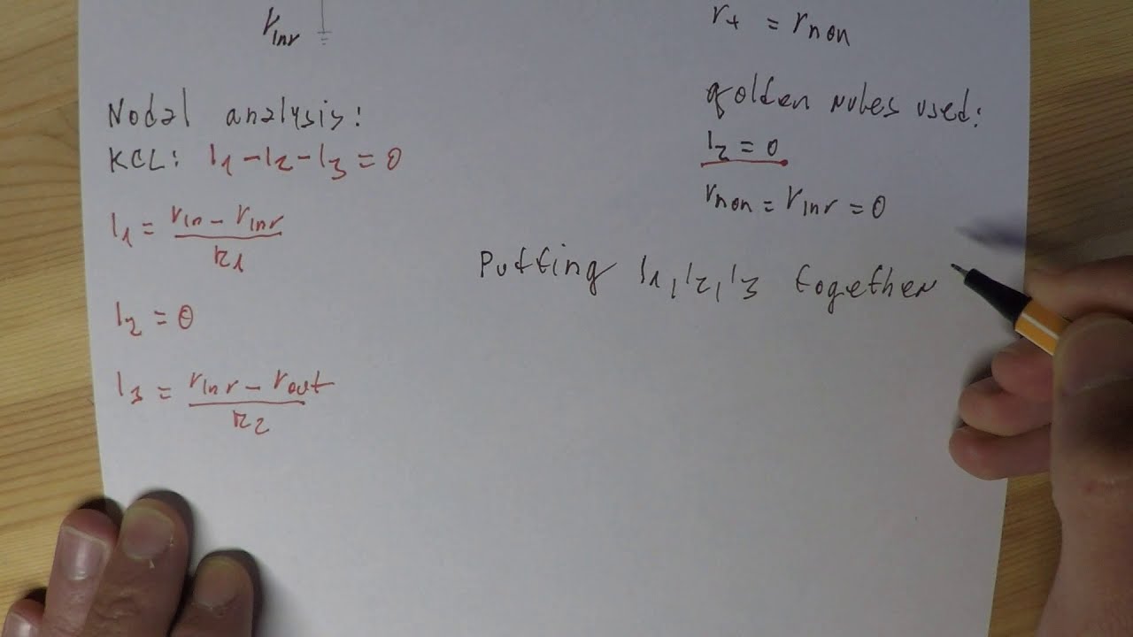 Inverting opamp Gain, voltage output, algebra YouTube