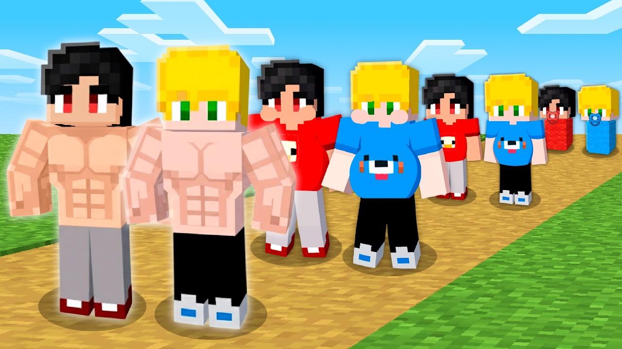 Sobrevivi de GORDO até MUSCULOSO no Minecraft