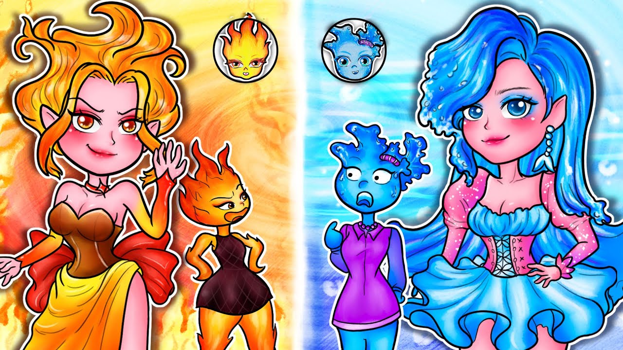 PONY Transformation: Fire 🔥🌊 Water - Four Elements of Becoming a Beautiful Girl | 재미있는 스톱 모션 만화