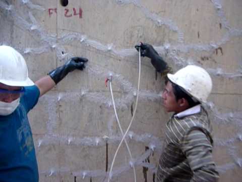 Epoxy Crack Repair Concrete Foundation Wall, Sikadur 35 Injection