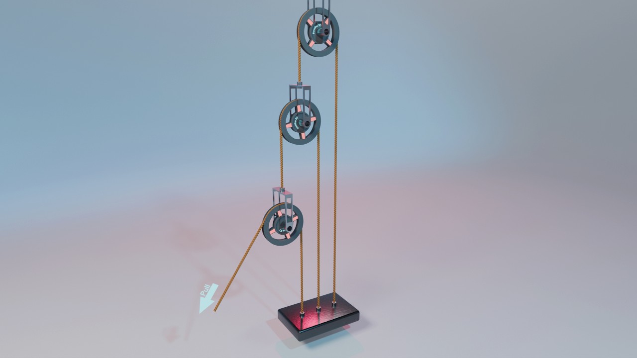 #020 Compound Pulley Arrangement – 507 Mechanical Movements 3D Animation
