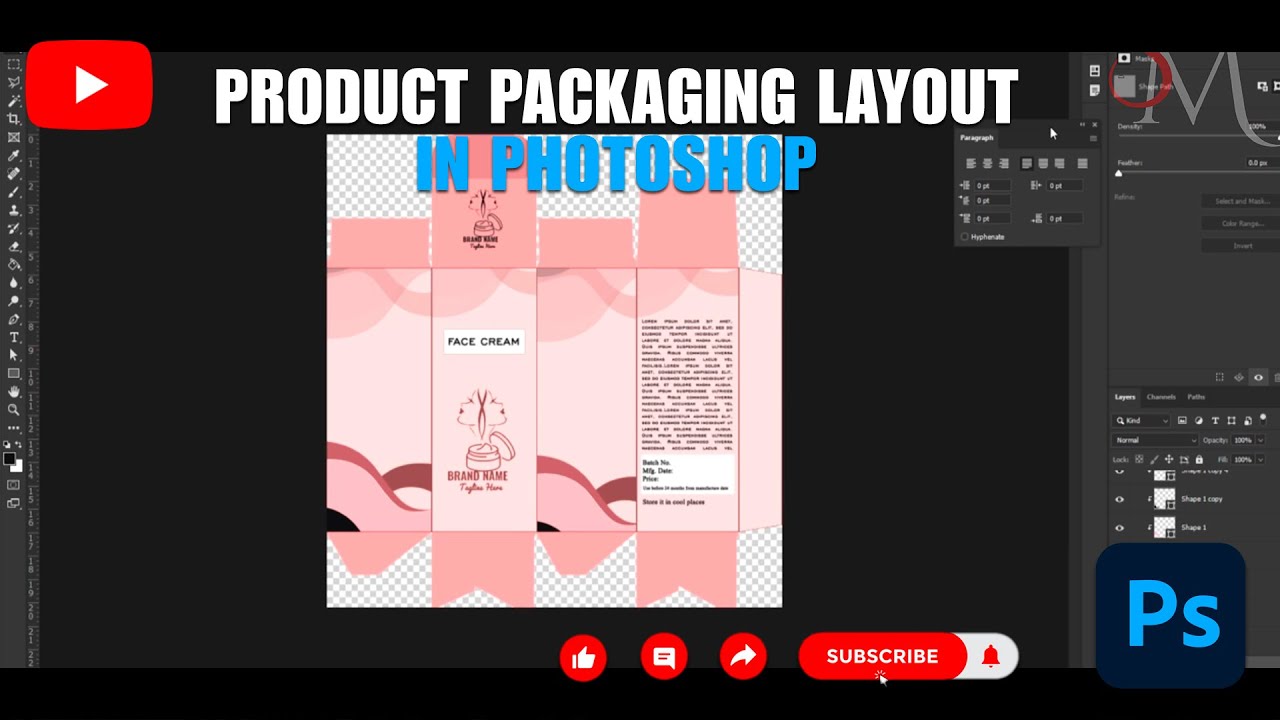 CREATE A PRODUCT PACKAGING LAYOUT DESIGN IN PHOTOSHOP CC II PHOTOSHOP ...