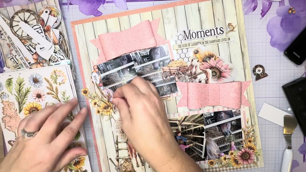 Использование переводных картинок 49 и Market Whispering Way для создания глубины в оформлении дл...