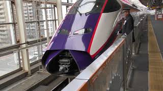 E3系新幹線 L65編成 つばさ135号 山形行き 福島駅でやまびこ135号から切り離しシーン