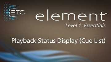 01.3 Playback Status Display (Cue List)
