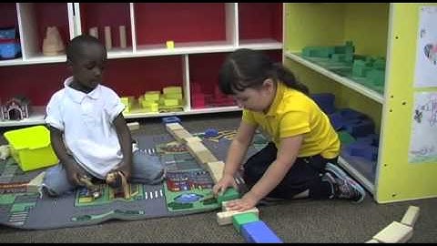 Cameron and Alexis Playing with Blocks