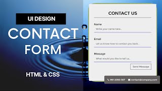 Awesome Contact Form Design Using Only HTML & CSS - Pure CSS Tutorial - Code With Tanmay