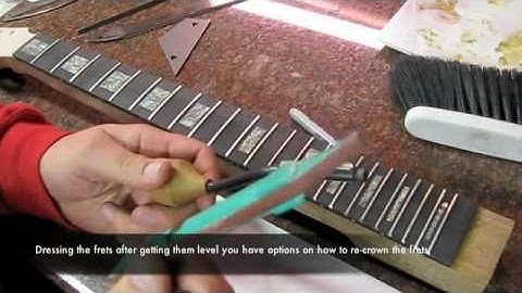 fretting a fretboard custom built guitar project luthier les paul inlays