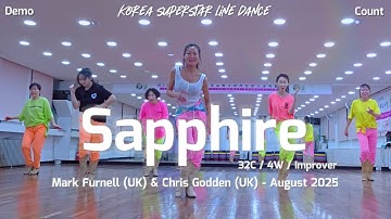 Sapphire Linedance Demo & Count 초중급레벨 작품 | KSLDA 한국슈퍼스타라인댄스교육협회 💎협회장 송영순