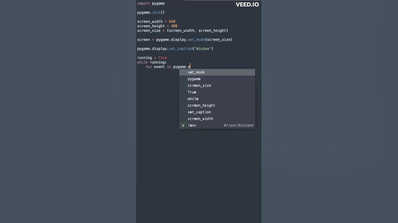 Pygame Window in 45 Seconds: Easy Python Code for Game Development # ...
