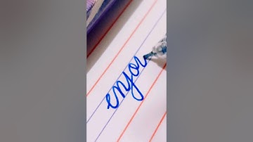 enjoy in cursive|how to write cursive #ytshorts #shortvideo #satisfying #shorts #art #drawing #viral