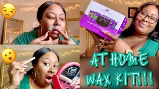 I WAXED MYSELF AT HOME 🥴 W\/ TRESS WELLNESS WAX KIT FROM AMAZON! BEGINNER FRIENDLY EYEBROW\/LIP WAX!